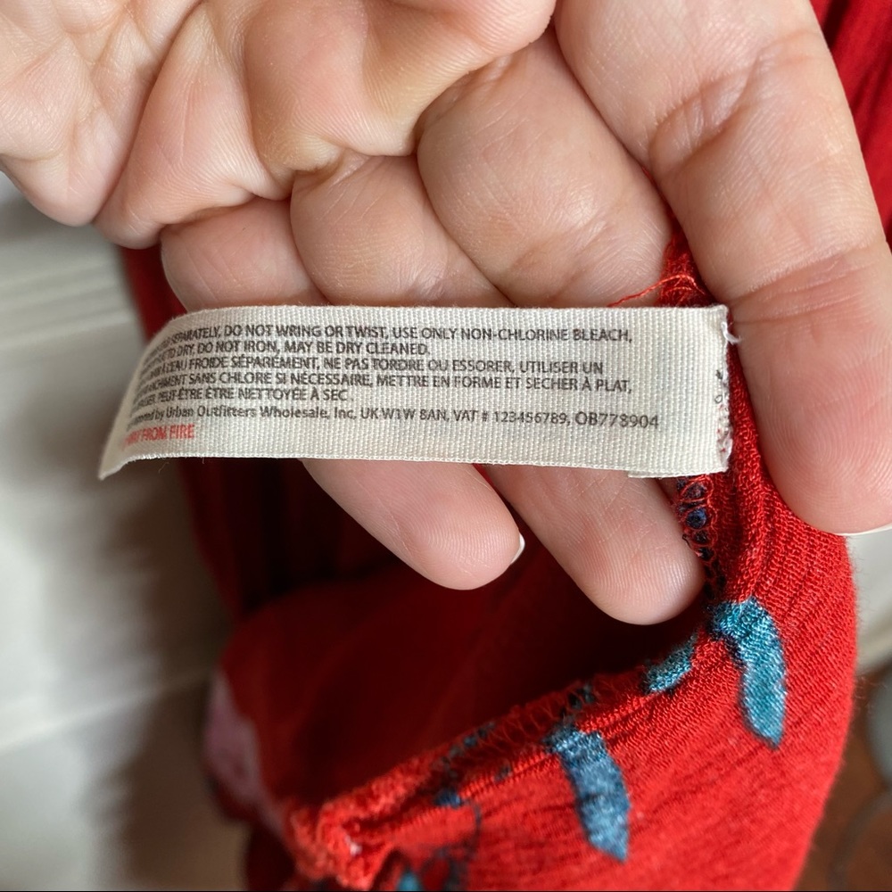 Free People Beau Smocked Printed Slip Dress in Red - Picture 8 of 12
